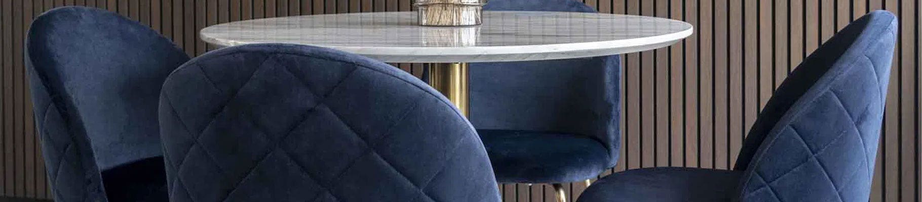 Blauwe eetkamerstoelen